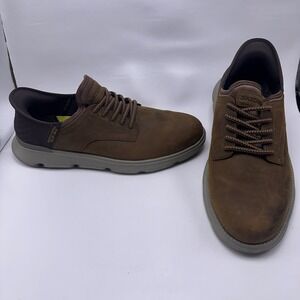 Skechers Garza Gervin Slip-Ins Mens 13 W Brown Leather Hands Free Shoes 205046W